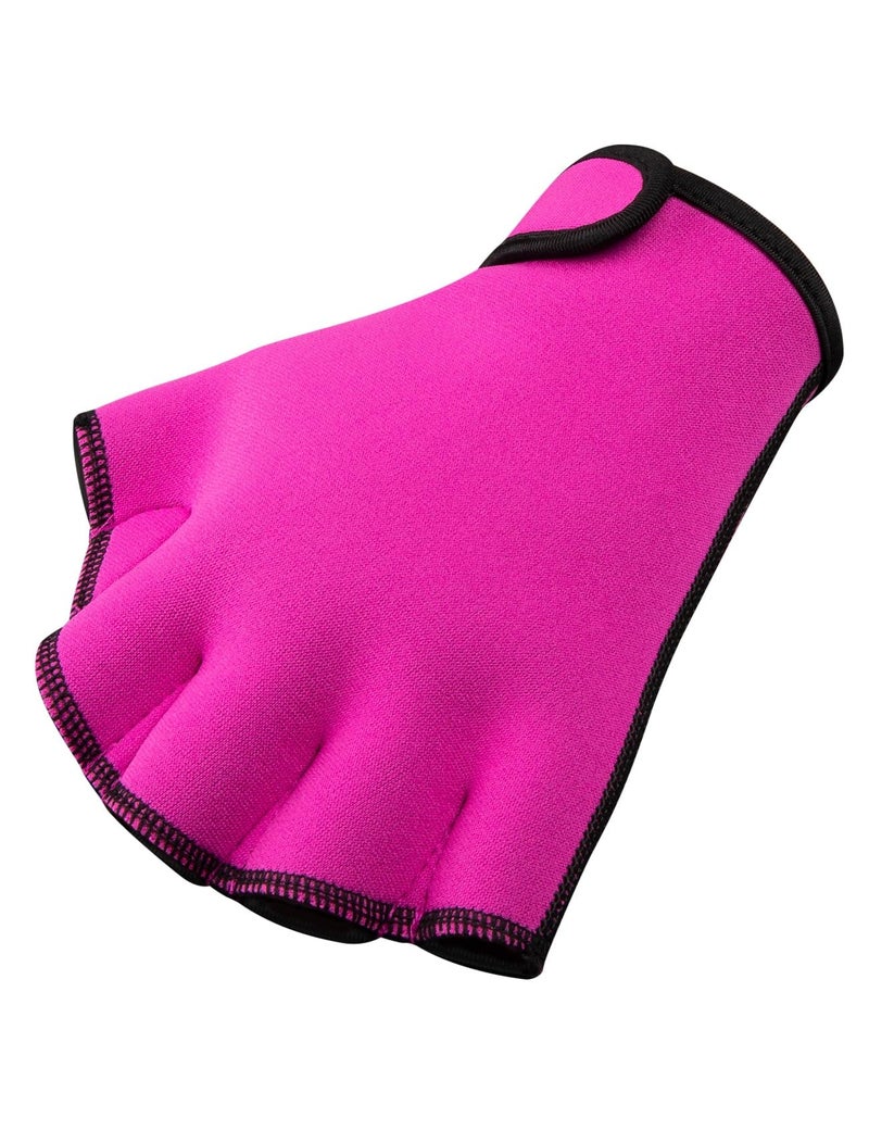 FitsT4 Sports Aqua Gloves Webbed Paddle Swim Gloves Fitness Water Aerobics and Swimming Resistance Training Gloves for Men Women Children Rose Red S - Image 1